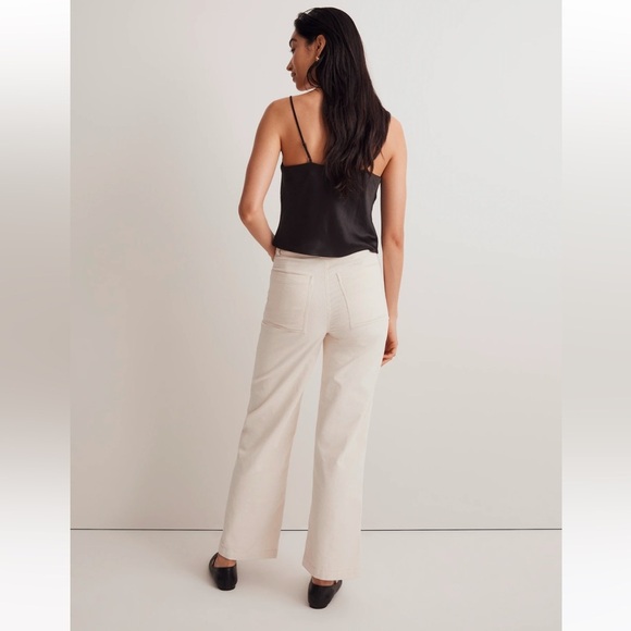 Madewell Tall Emmett 2.0 Wide-Leg Pants in Corduroy Size 23T Antique Cream - Picture 2 of 9